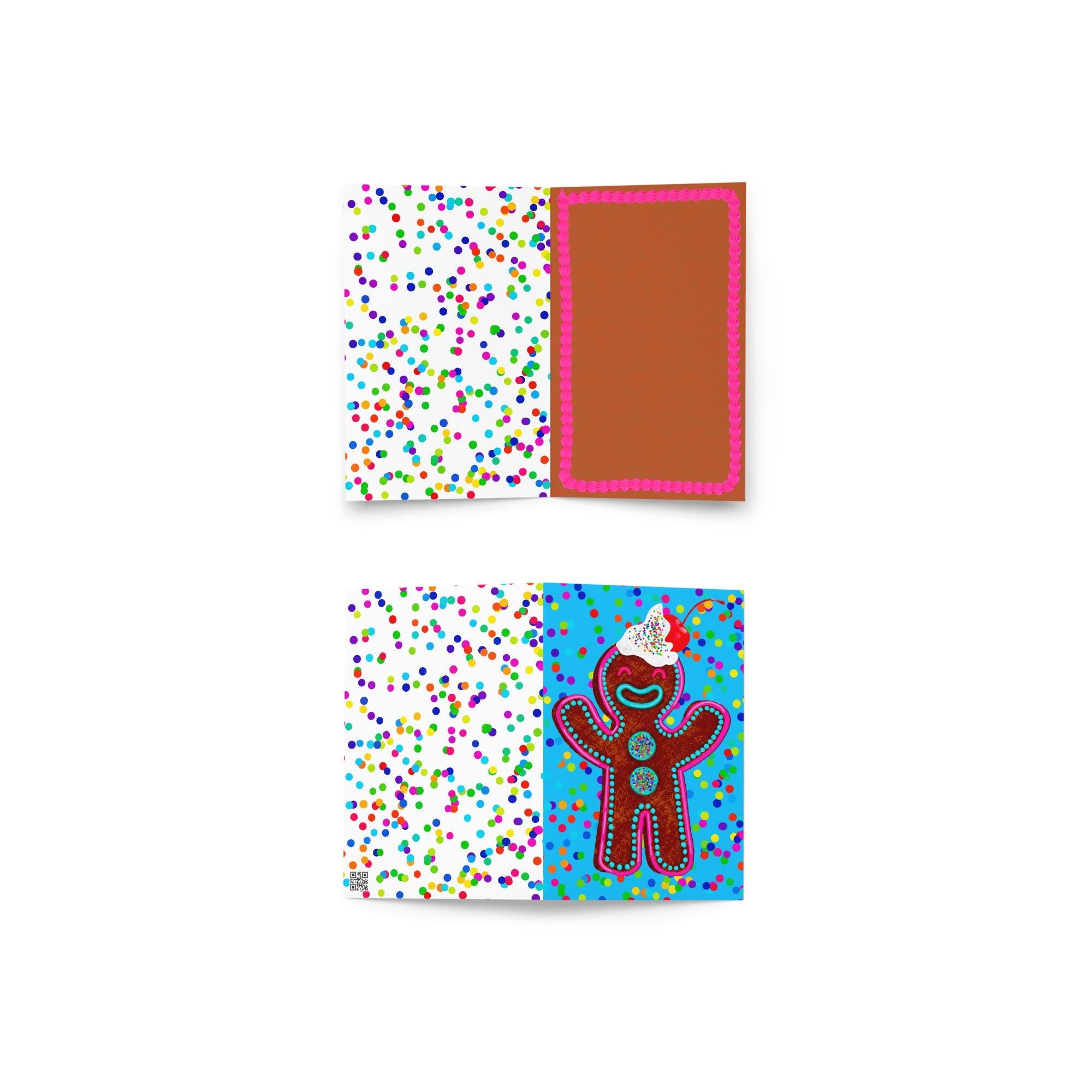 Sprinkles Gingerbread Man Christmas Card