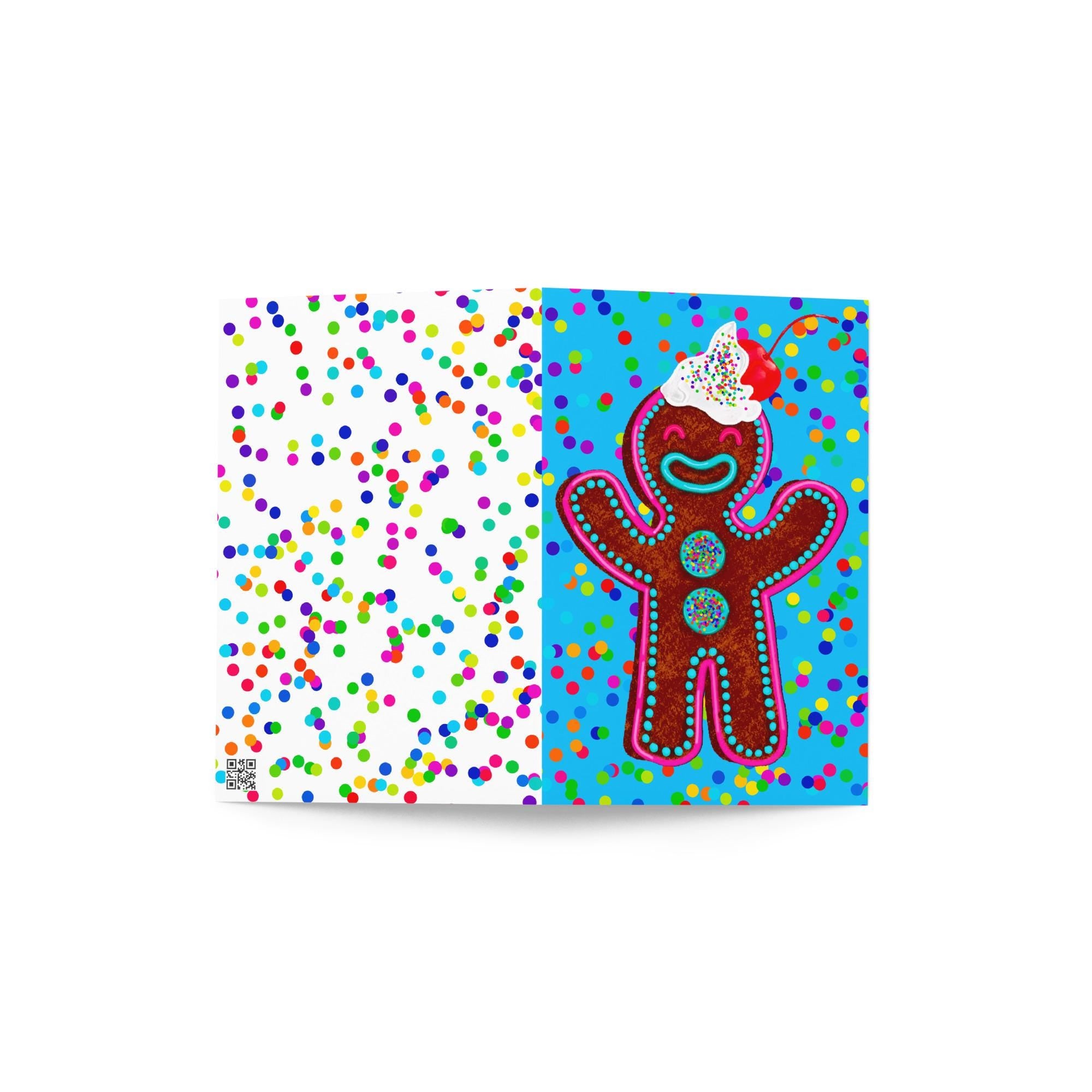 Sprinkles Gingerbread Man Christmas Card